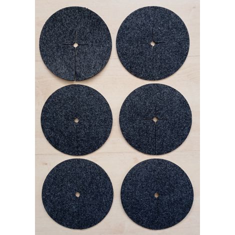 Set mit 6 Unkrautbekämpfungsscheiben, Mulchgraphit, Durchmesser 15 cm (1/2)
