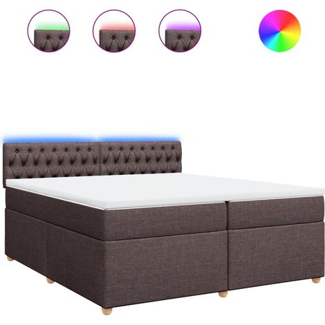 Maison Exclusive - Giroletto a Molle con Materasso Marrone Scuro 200x200cm Tessuto (1/5)