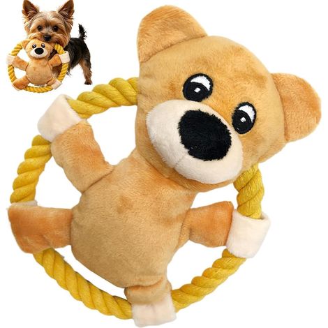Tierförmiges Beißseil mit Quietscher für Hunde Hunde-Zugseil für Outdoor-Aktivitäten, Strand und Park, Garten, Auto, Camping und Spaziergänge (1/5)