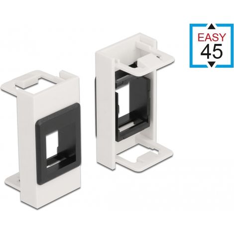 Delock Soporte modular Easy 45 Keystone 22,5 x 45 mm, blanco / negro