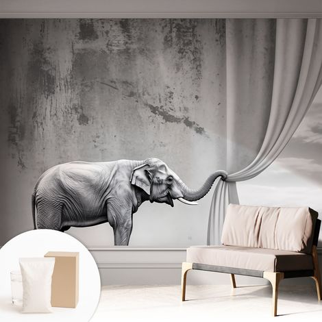 Carta Da Parati Non Tessuto - Di Alta Qualità Per Il Soggiorno La Cucina - Tendenze Moderne - Vlies Ecologico elefante surrealista 312x219 cm (1/5)