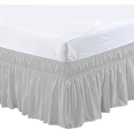 Jupe de lit avec plis élastiques anti-poussière, facile à installer. - Jupe de lit avec plis élastiques anti-poussière, facile à installer. (1/5)