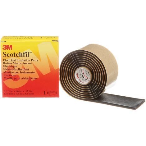 3M 80000 80610833727 Scotchfil - Nastro adesivo di mastice elastomerico elettroisolante, 38 m, colore: Nero (1/5)