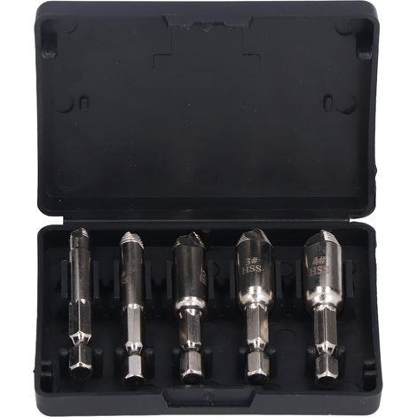 Jeu d'extracteurs de vis en acier rapide nickelé - 5 pièces pour extraction de vis cassées (1/5)