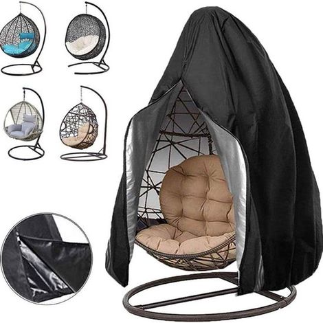 Funda colgante para silla de patio - Funda para mecedora con forma de huevo y cremallera, protector duradero para muebles de jardín, 190 x 115 cm (1/5)