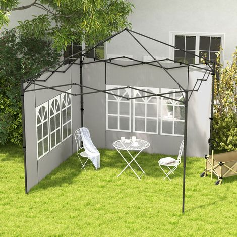 Ensemble de 2 panneaux latéraux pour tonnelles 3x3 et 3x6. étanches. avec fenêtres. blancs