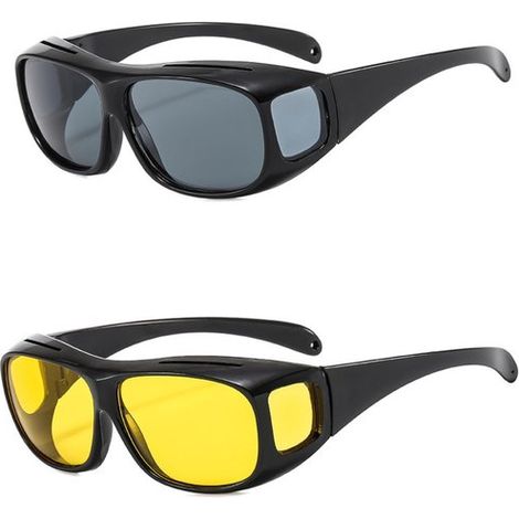 Lunettes de vision nocturne à porter par-dessus ses lunettes de vue - Lunettes de conduite de nuit - Technologie anti-éblouissement - Protection UV400 et verres polarisés - Ultra-légères (23 g) - Tail (1/5)