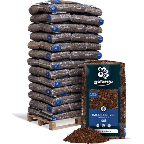 Galamio Holzhackschnitzel Braun 60l x 39 Sack 2340l