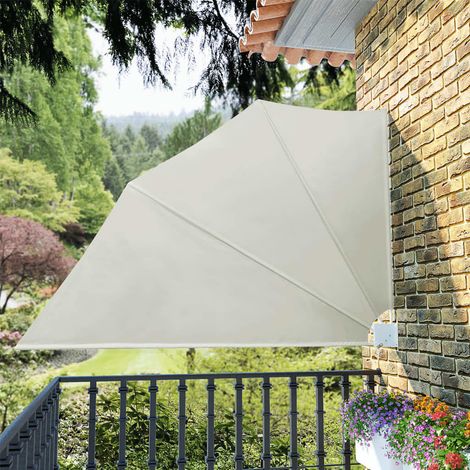 Vidaxl – Brise vue latéral pliable 160x240 cm – Polyester résistant aux UV et intempéries – Pour balcon et terrasse – Installation murale facile (1/8)