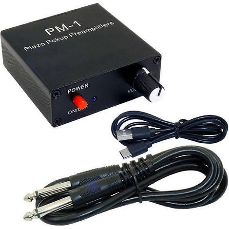 Préamplificateurs piézo de contact 6,35 mm DC5V pour guitare, violon, violoncelle, kalimba, harpe, banjo, mandoline, ukulélé (1/5)
