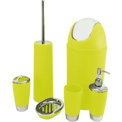 Juego de 6 accesorios de baño, portabolsos y portaescobillas