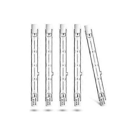 R7s 300W Halogenlampe 118mm – Linearer Halogen-Flutlichtstrahler, warmweiß (2800K), für Sicherheitsbeleuchtung und Gartenbeleuchtung, 5er-Pack