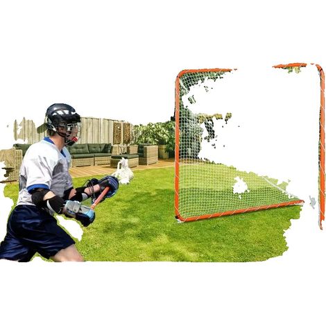But de lacrosse portable, dimensions 2,1 m x 1,8 m x 1,8 m, filet en polyester durable, conception légère pour la portabilité, installation rapide et facile, adapté aux jeunes joueurs (1/5)