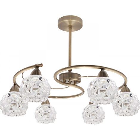 AKUNADECOR Lampadario in pelle con paralumi in vetro De Paralume in vetro De (1/5)