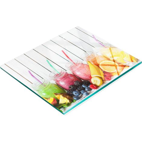 Dekoratives Küchenschneidebrett aus Glas für Fruchtcocktails, 60 x 52 cm (1/5)