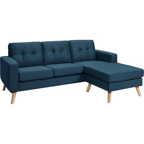 Divano angolare reversibile in Tessuto Blu scuro - BARTOLOME