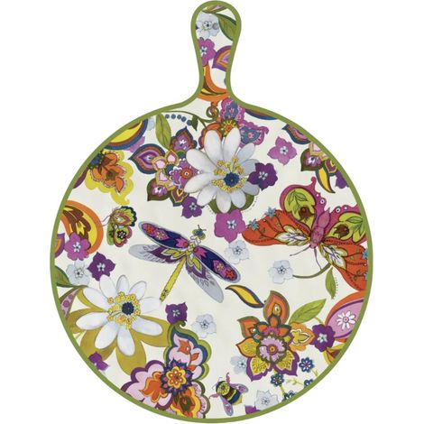 Tagliere tondo melamina Baci Milano Amazzonia cm 32x42