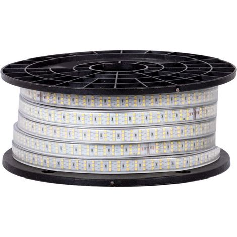 Ruban LED de chantier 25m 15W/m étanche IP65 – Éclairage blanc froid 5000K – Sécable tous les 50cm – Câble H07RN-F 2m – Woltz (1/5)