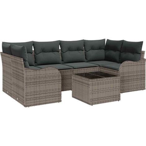 Maison Exclusive - Set Divano da Giardino Grigio 55 x 55 x 37 cm polyrattan