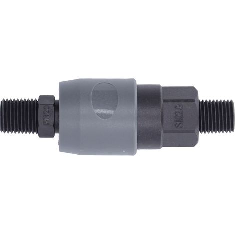 Raccord rapide pneumatique de type C, connecteur d'air autobloquant en plastique et acier pour tuyau PU (SM20+PM20 1/4 po) (1/5)