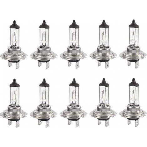 10pcs H7 12V 55W ampoules super lumineuses ampoule halogène xénon longue durée de vie pour feu de croisement feux de route (1/5)