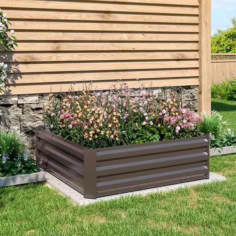 Garden Planter Raised Bed Outdoor Vegetable Plants Flowers Pots Box, M (1/4)