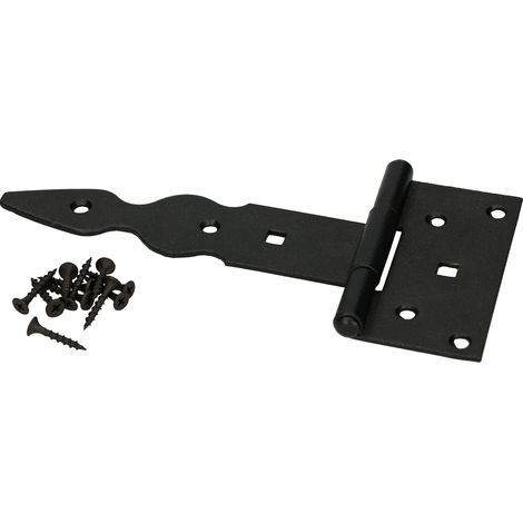 KOTARBAU® Cerniera a T Decorativa Verniciata a Polvere Nero 150 mm (1/5)