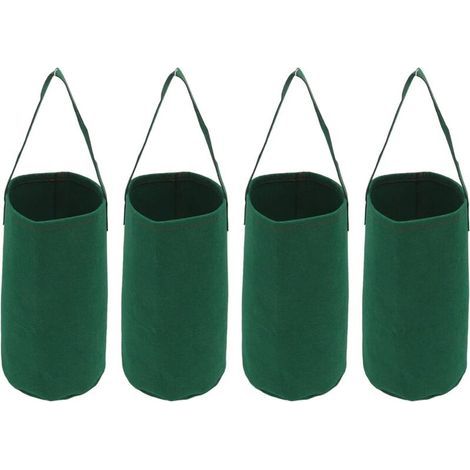 Ensemble de 4 pots de fleurs inversés, sacs de culture de fraises de tomates de jardin suspendus, sacs de culture suspendus (1/4)