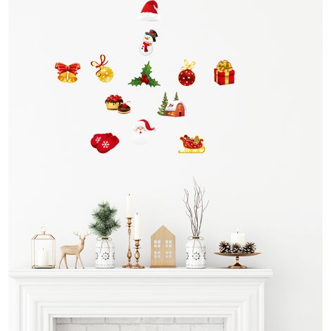 Sticker Noël les plaisirs de Noël - Autocollants stickers adhésifs noël - décoration fêtes - 30x40cm (1/4)