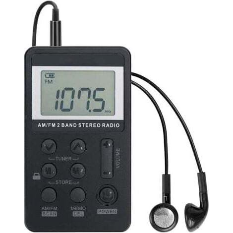Radio de poche AM/FM personnelle, robot VR portable, mini baladeur numérique avec batterie rechargeable, écouteurs, écran de verrouillage, idéal pour la marche, le jogging, le fitness et le camping (1/5)