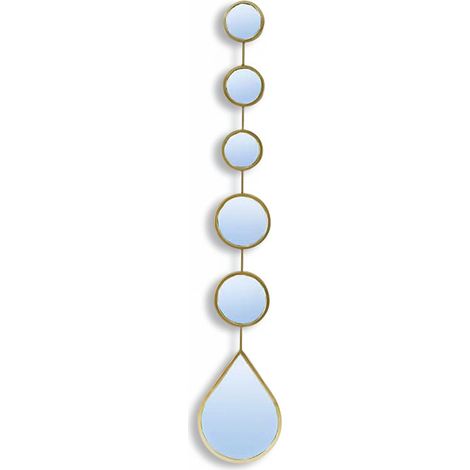 Grand miroir fer doré goutte 10x1x88cm