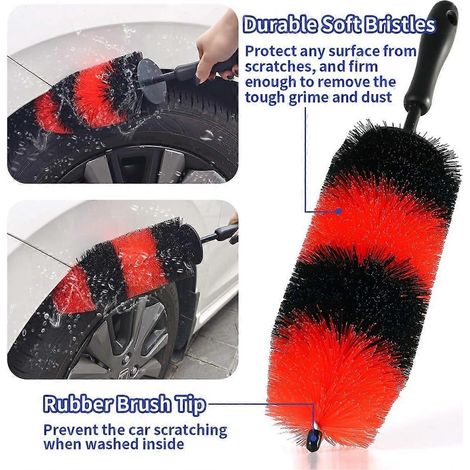 Kit de nettoyage automobile 16 pièces : brosse pour jantes et outils de détail pour l’intérieur et l’extérieur (1/4)