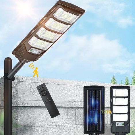 Solarbetriebene, wasserdichte Außenstraßenleuchte, ultrahell (10.000 Lumen), LED-Scheinwerfer mit Bewegungsmelder.