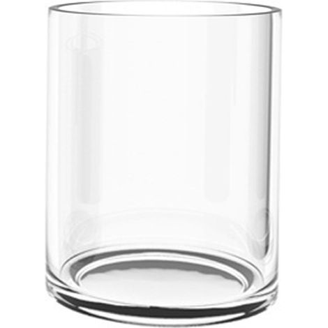 Vaso cilindrico in vetro trasparente, disponibile in diverse misure, decorazione semplice
