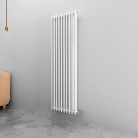 Acezanble 1500x470mm 2 Column White Vertical Traditional Cast Iron Style Radiator (1/4)