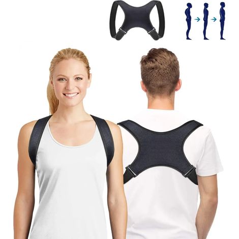 Correcteur de posture dorsal, maintien des épaules et soutien du dos, soulagement des douleurs lombaires, correcteur réglable pour femme et homme. (1/4)