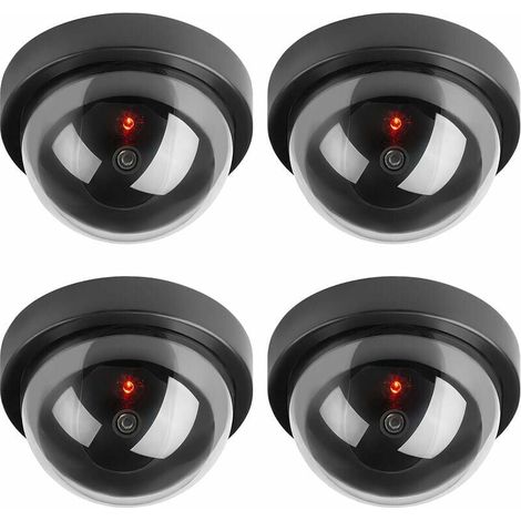 Caméra De Surveillance Fausse - Dôme LED Clignotant - Pour Intérieur Et Extérieur - 4 Pièces (1/5)