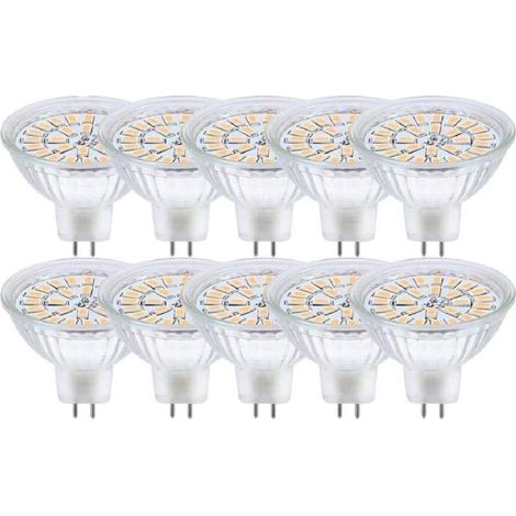 Ecleanfy - Lot de 10 Ampoules LED MR16 GU5.3 12V 3W (équiv. 30W) Blanc Chaud 3000K 450 lm Non-dimmable (1/5)