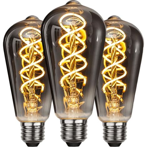 Ampoule LED E27 vintage, basse consommation, style industriel, ampoule décorative nostalgique, 6 W, idéale pour chambres, salles à manger, cafés, bars et bistrots, filament jaune, lot de 3  6 W (1/5)