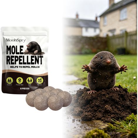 Mole Repellent for Daily Use in Outdoor Gardens - Repel Moles with Scent to Avoid Mole Disturbance - Repellent 8 + Mesh Bag 1 -- BIEMMEDUE (1/5)