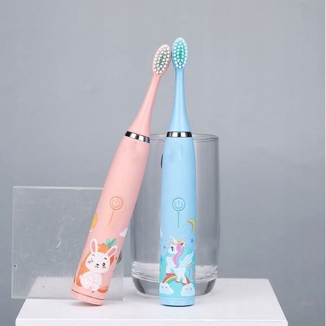 Brosse dents lectrique sonique pour enfants 2-15 ans 8 ttes rappel de 30 sec tanche. Label