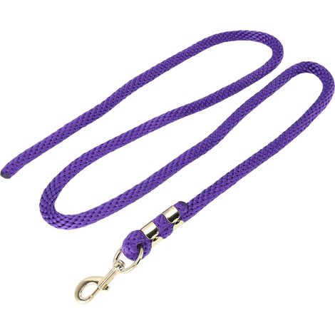 Longe pour cheval de 2 m, anti-casse, antidérapante, avec crochet pour la marche et le dressage, couleur violette. (1/5)