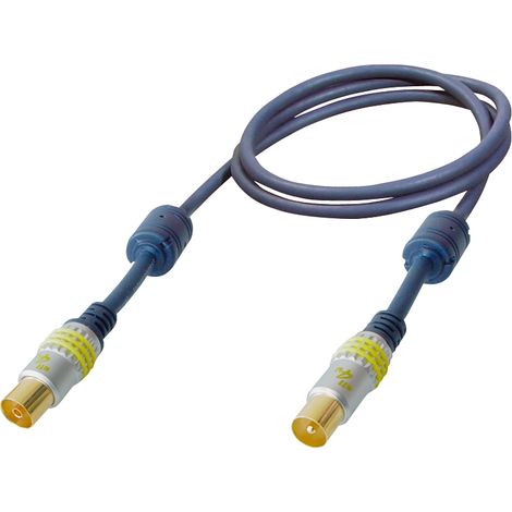 all4U BBFK10L - - - cavo antenna (maschio-maschio, contatto placcato oro, 10 m, 9,5 mm), colore blu
