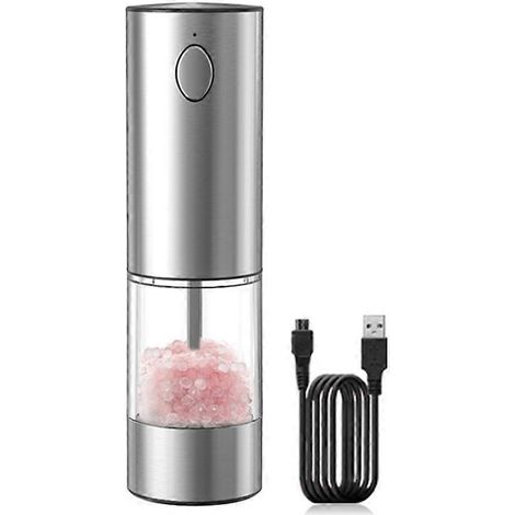 Wiederaufladbare, automatische elektrische Salz- und Pfeffermühle mit einstellbarem Mahlgrad und LED-Beleuchtung - B (1/5)