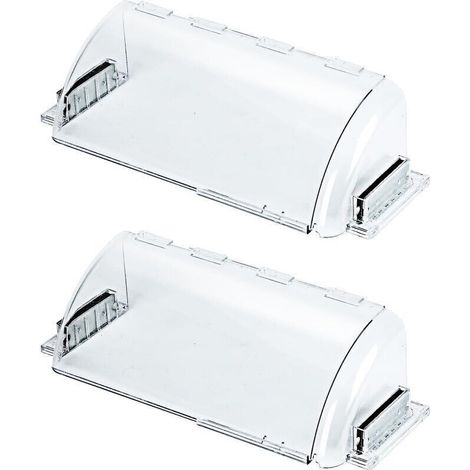 Lot de 2 déflecteurs de ventilation réglables, transparents, de 8,5 à 14,5 pouces, pour grilles de plafond, de sol et de murs latéraux (1/4)