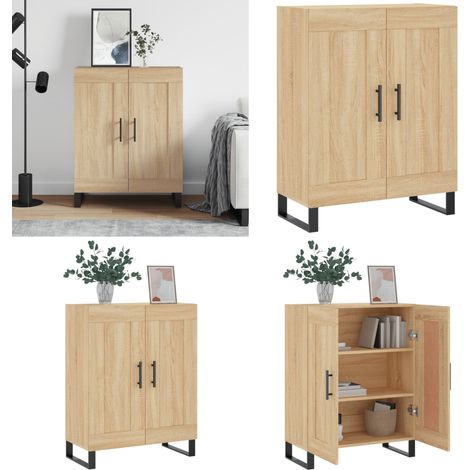 Sideboard Sonoma-Eiche 69,5x34x90 cm Holzwerkstoff - Holzschrank - Wohnzimmermöbel (1/5)