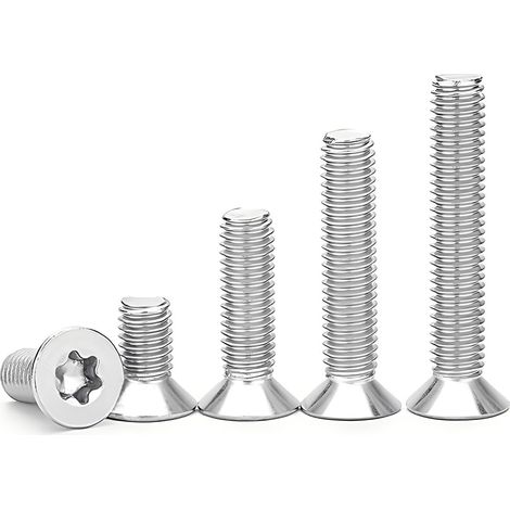 Vis À Tête Fraisée Acier Inoxydable A2 V2a Vis Machine À Tête Plate Torx Boulon Métaux Argenté, M6 x 35mm (10 Pièces) (1/5)