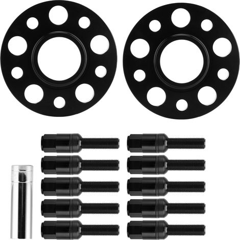 Kit d'entretoises de roue noires avec bride de 20 mm pour roues M14x1,25 sur BMW Série 1 F40 (modèles 2019-2020). (1/5)