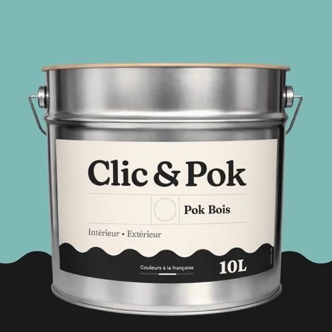 Peinture Bois Extérieur – POK BOIS - 10L - RAL 6027 - Vert clair- Résistante aux intempéries - Ne s'écaille pas