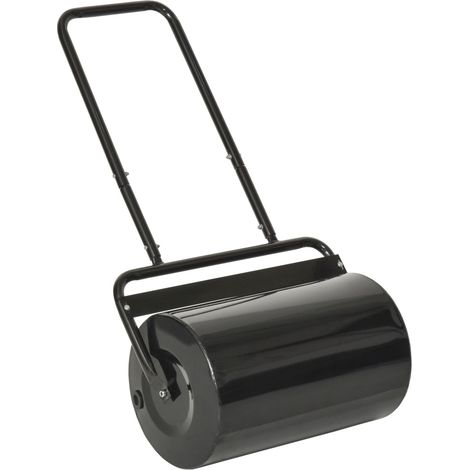 easycomfort rullo da giardino φ32x50cm in metallo impermeabile nero, serbatoio fino 38 litri (acqua o sabbia) (1/2)